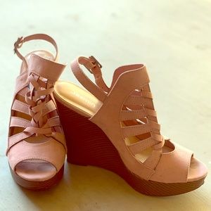 Jasmine Shoes | Pink | Platform Wedges